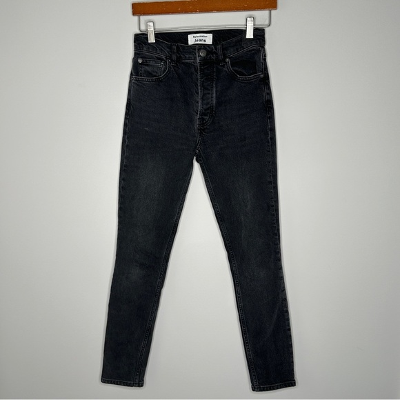 Reformation Black Skinny‎ Jeans Classic Fit size 25 Button Fly EUC - Picture 6 of 12